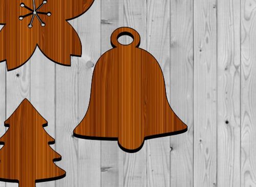 طرح تزئینات چوبی کریسمس زنگ شکل ناتمام برش لیزر برش - christmas wooden ornaments bell shape unfinished cutout laser cut ve - برای دستگاه CNC چوب و لیزر (سی ان سی)
