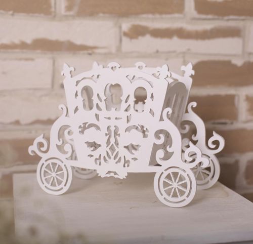 طرح سینی گل کالسکه سیندرلا لیزری - cinderella carriage flower holder for laser cut ve - برای دستگاه CNC چوب و لیزر (سی ان سی)