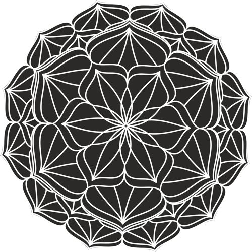 طرح حنا ماندالا مدرن طرح - circular henna mandala ve - برای دستگاه CNC چوب و لیزر (سی ان سی)