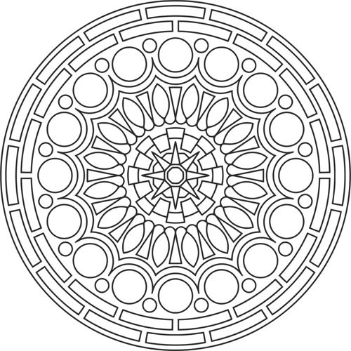 طرح ماندالای دایره‌ای تزئینی - circular mandala ornament ve - برای دستگاه CNC چوب و لیزر (سی ان سی)
