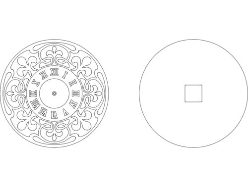 طرح ساعت صفحه - clock face 3 - برای دستگاه CNC چوب و لیزر (سی ان سی)