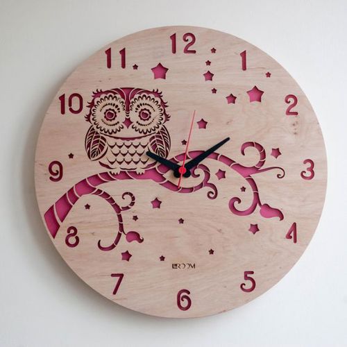 طرح ساعت جغد حکاکی - clock owl engraving - برای دستگاه CNC چوب و لیزر (سی ان سی)