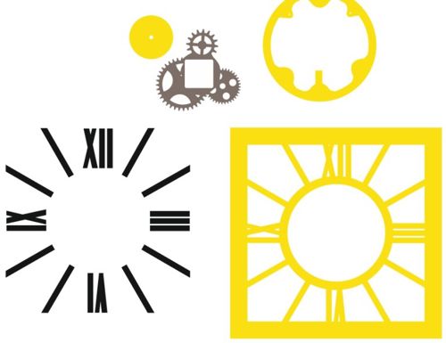 طرح ساعت با اعداد رومی برای برش لیزری - clock with roman numerals for laser cutting ve - برای دستگاه CNC چوب و لیزر (سی ان سی)