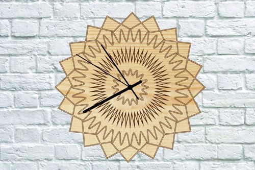 طرح ساعت چوبی - clock wooden ve - برای دستگاه CNC چوب و لیزر (سی ان سی)