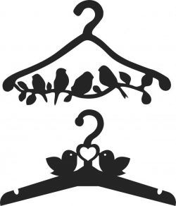 طرح چوب لباسی با پرنده برای برش لیزر cnc - clothes hangers with birds for laser cut cnc ve - برای دستگاه CNC چوب و لیزر (سی ان سی)