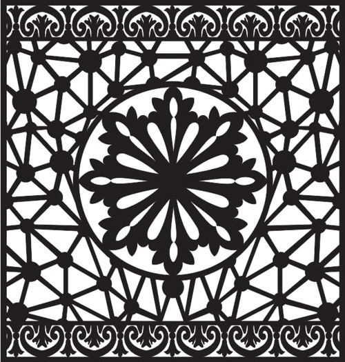 طرح وکتور آماده برش طراحی الگوی جالی CNC برای دانلود - برای دستگاه CNC چوب و لیزر ( سی ان سی )