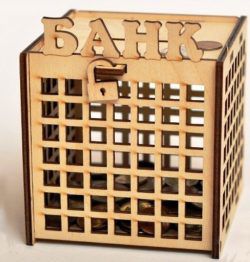 طرح بانک چوبی برش لیزر cnc با قفل قفل - cnc laser cut wooden bank with lock ve - برای دستگاه CNC چوب و لیزر (سی ان سی)