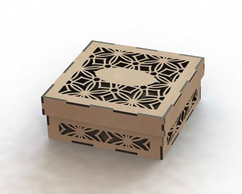 طرح قالب جعبه هدیه چوبی برش لیزر cnc - cnc laser cut wood gift box template - برای دستگاه CNC چوب و لیزر (سی ان سی)