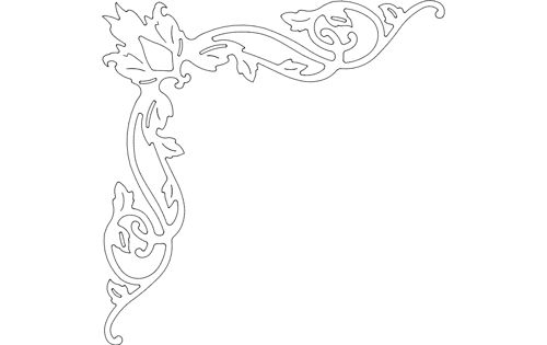 طرح گوشه دکوراسیون s - corner decoration s22 - برای دستگاه CNC چوب و لیزر (سی ان سی)