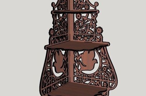 طرح قفسه گوشه‌ای برای برش لیزری - corner shelf for laser cutting ve - برای دستگاه CNC چوب و لیزر (سی ان سی)