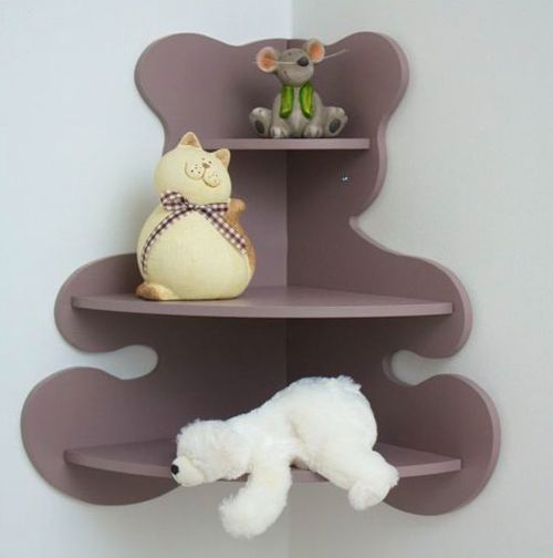 طرح قفسه گوشه‌ای به شکل خرس برای برش لیزری - corner shelf in the form of bears for laser cutting ve - برای دستگاه CNC چوب و لیزر (سی ان سی)