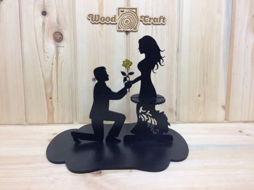 طرح جا دستمال خواب زوج با گل گل - couple napkin holder with flower ve - برای دستگاه CNC چوب و لیزر (سی ان سی)