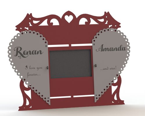 طرح قاب عکس زوج - couple photo frame - برای دستگاه CNC چوب و لیزر (سی ان سی)