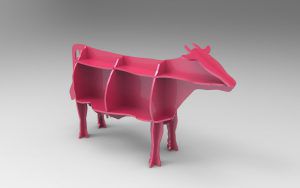 طرح پازل قفسه گاو - cow shelf puzzle - برای دستگاه CNC چوب و لیزر (سی ان سی)