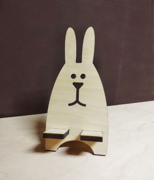طرح پایه گوشی رومیزی خرگوش بامزه خلاقانه برای برش لیزر - creative cute rabbit desktop phone stand for laser cutting ve - برای دستگاه CNC چوب و لیزر (سی ان سی)