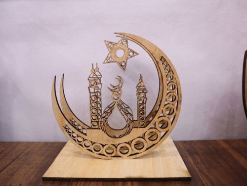 طرح هلال جای دستمال برش لیزری - crescent napkin holder laser cutting ve - برای دستگاه CNC چوب و لیزر (سی ان سی)