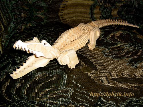 طرح تمساح سه بعدی پازل - crocodile 3d puzzle ve - برای دستگاه CNC چوب و لیزر (سی ان سی)