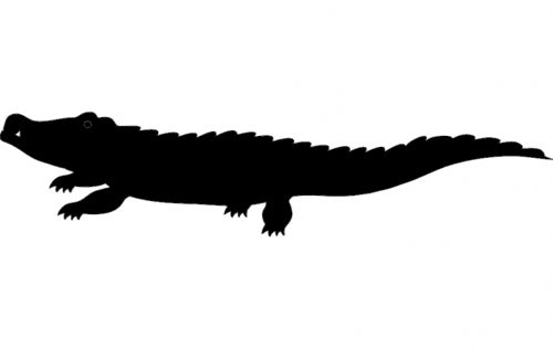 طرح کروکودیل سیلوئت وکتور - crocodile silhouette vector - برای دستگاه CNC چوب و لیزر (سی ان سی)