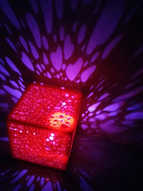 طرح لامپ چراغ شب قلب مکعبی برای برش لیزری - cube heart night light lamp for laser cut ve - برای دستگاه CNC چوب و لیزر (سی ان سی)