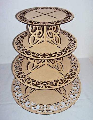 طرح کاپ کیک برج - cupcakes tower ve - برای دستگاه CNC چوب و لیزر (سی ان سی)