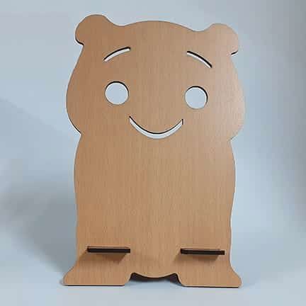 طرح پایه نگهدارنده گوشی موبایل چوبی خرس کوچولو لیزری - cute bear wooden mobile phone holder stand laser cut ve - برای دستگاه CNC چوب و لیزر (سی ان سی)