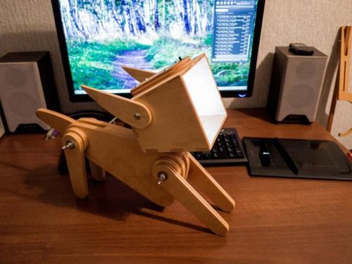 طرح سگ چوبی ناز قابل تنظیم چراغ رومیزی چراغ - cute wooden dog design adjustable table lamp - برای دستگاه CNC چوب و لیزر (سی ان سی)
