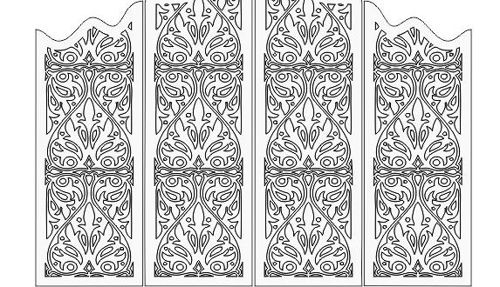 طرح برش تاشو صفحه پنل شبکه 6 - cut folding screen panel grid 6 - برای دستگاه CNC چوب و لیزر (سی ان سی)