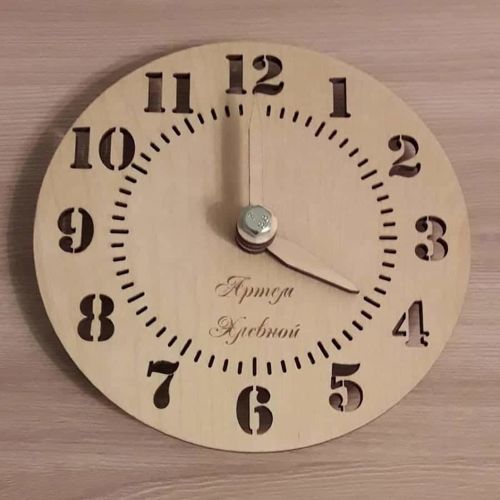 طرح ساعت دیواری چوبی با اعداد برش خورده لیزری - cut out numbers wood wall clock laser cut ve - برای دستگاه CNC چوب و لیزر (سی ان سی)