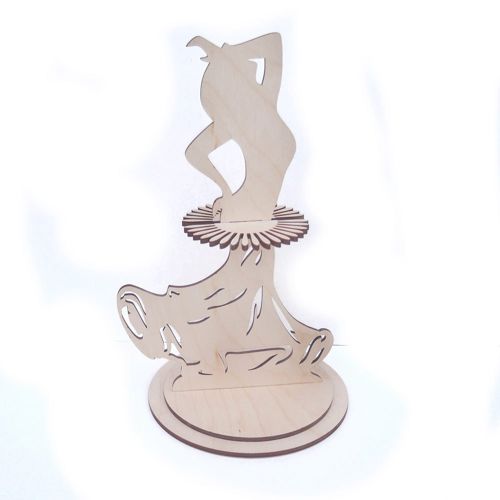 طرح دختر رقصنده جا دستمال برای برش لیزری - dancing girl napkin holder for laser cut ve - برای دستگاه CNC چوب و لیزر (سی ان سی)