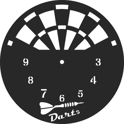 طرح دارت ساعت - darts clock - برای دستگاه CNC چوب و لیزر (سی ان سی)