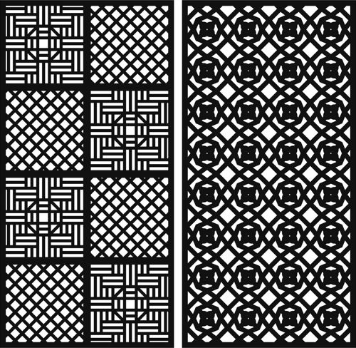 طرح مجموعه صفحات جداکننده یکپارچه دکوراسیون برای برش لیزری درز - decoration seamless separator screens set for laser cutting - برای دستگاه CNC چوب و لیزر (سی ان سی)