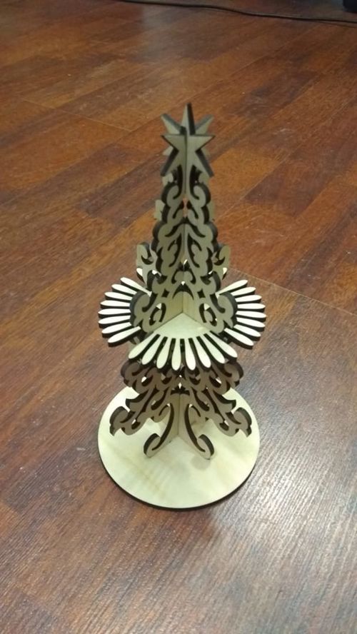 طرح جا دستمال کاغذی تزئینی درخت کریسمس برش لیزری - decorative christmas tree napkin holder laser cutting - برای دستگاه CNC چوب و لیزر (سی ان سی)