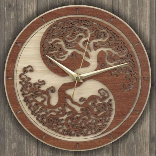 طرح ساعت تزئینی برای برش لیزری - decorative clock for laser cutting ve - برای دستگاه CNC چوب و لیزر (سی ان سی)
