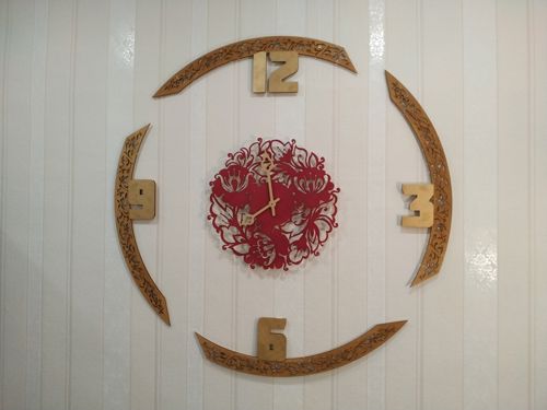 طرح ساعت تزئینی وی ای - decorative clock ve - برای دستگاه CNC چوب و لیزر (سی ان سی)