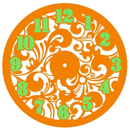 طرح ساعت دیواری گلدار تزئینی لیزری - decorative floral wall clock laser cut ve - برای دستگاه CNC چوب و لیزر (سی ان سی)