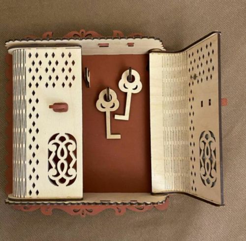 طرح جاکلیدی چوبی دکوری تزئینی برای برش لیزری - decorative key rack wooden key cabinet for laser cutting ve - برای دستگاه CNC چوب و لیزر (سی ان سی)