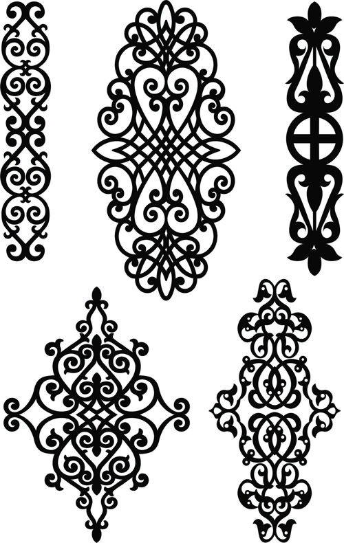 طرح‌های مشبک تزئینی مجموعه برای برش لیزر - decorative lattice designs set for laser cut ve - برای دستگاه CNC چوب و لیزر (سی ان سی)