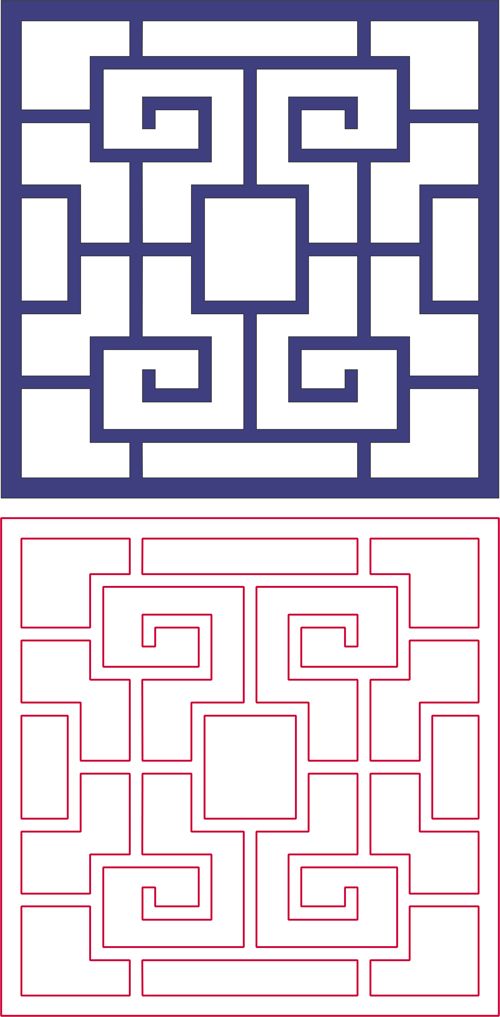 طرح تزئینی شبکه الگو - decorative lattice pattern - برای دستگاه CNC چوب و لیزر (سی ان سی)