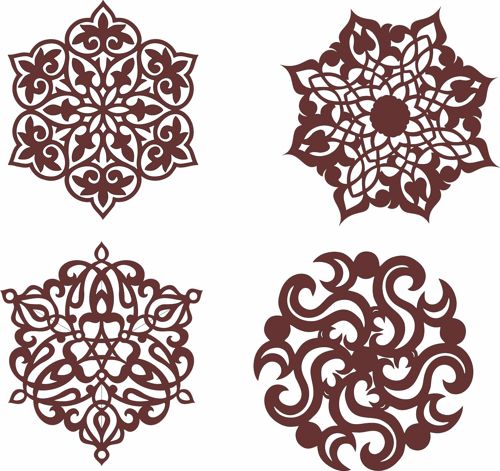 طرح مجموعه دایره موتیف های تزئینی برای برش لیزری هزینه - decorative motifs circle set for laser cutting - برای دستگاه CNC چوب و لیزر (سی ان سی)