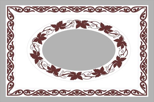 طرح قاب مستطیلی تزئینی برای برش لیزری - decorative motifs rectangular frame pattern for laser cut ve - برای دستگاه CNC چوب و لیزر (سی ان سی)