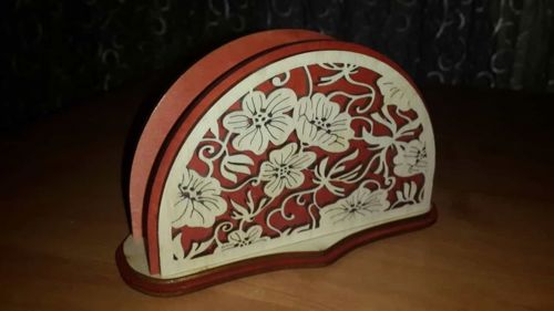 طرح جا دستمال تزئینی استند دستمال چوبی برش لیزری - decorative napkin holder wooden napkin stand laser cutting ve - برای دستگاه CNC چوب و لیزر (سی ان سی)