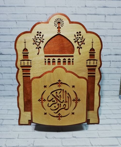 طرح نگهدارنده قرآن تزئینی برای برش لیزری - decorative quran holder for laser cutting - برای دستگاه CNC چوب و لیزر (سی ان سی)