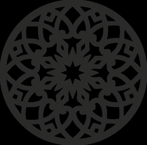 طرح تزئینی گرد مشبک 0 3 - decorative round grille 013 - برای دستگاه CNC چوب و لیزر (سی ان سی)