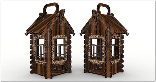 طرح چایخانه تزئینی میلی‌متری برای برش لیزر - decorative tea house 4mm for laser cut ve - برای دستگاه CNC چوب و لیزر (سی ان سی)