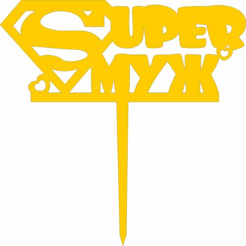 طرح تزئینی روی سوپرمن - decorative topper superman ve - برای دستگاه CNC چوب و لیزر (سی ان سی)