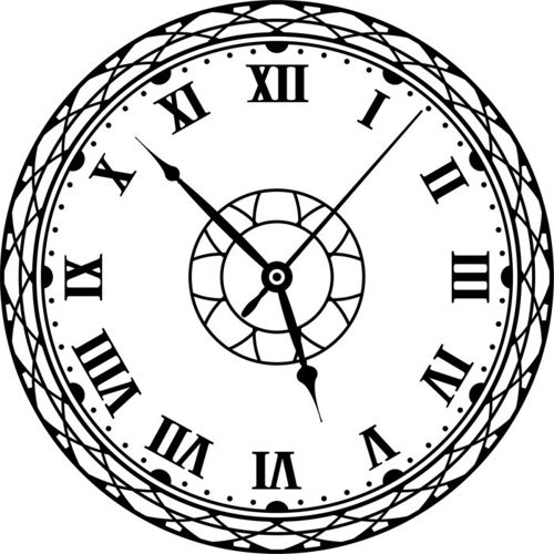 طرح ساعت دیواری تزئینی لیزری - decorative wall clock laser cut ve - برای دستگاه CNC چوب و لیزر (سی ان سی)