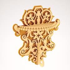 طرح قفسه دیواری تزئینی با قلاب قفسه - decorative wall shelf with hooks - برای دستگاه CNC چوب و لیزر (سی ان سی)