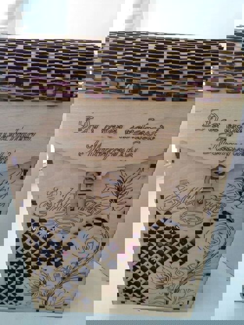 طرح جعبه نوشابه تزئینی تخته چندلایه میلی‌متری برای برش لیزری - decorative wine box 3mm plywood for laser cut - برای دستگاه CNC چوب و لیزر (سی ان سی)