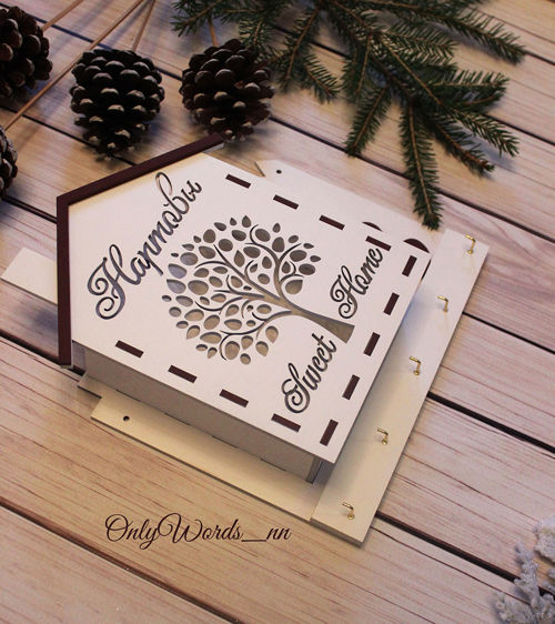 طرح دکور قبض نامه دیواری سازماندهنده قلاب جاکلیدی لیزر - decor bill mail letter wall organizer key hook storage laser - برای دستگاه CNC چوب و لیزر (سی ان سی)