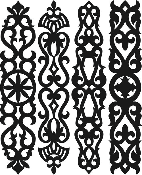 طرح‌های دکور اسکرین سلسله لیزری - decor screen designs seamless set for laser cut ve - برای دستگاه CNC چوب و لیزر (سی ان سی)